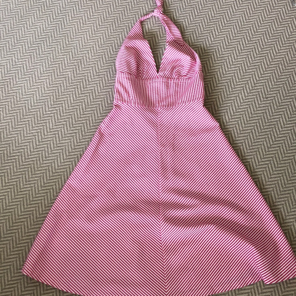 Pink seersucker dress, size 2